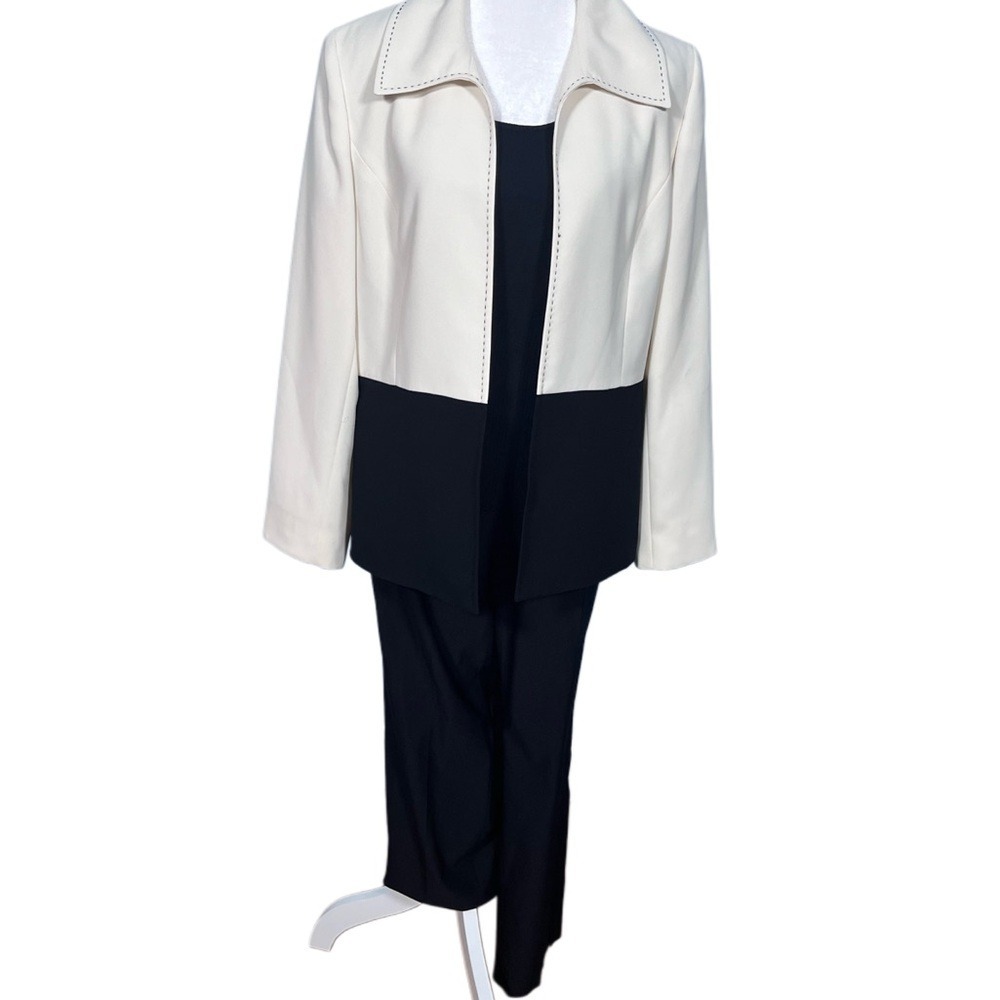 ❤️Jones Studio Cream Off White and Black Casual Stylish Blazer Jacket Size 14
